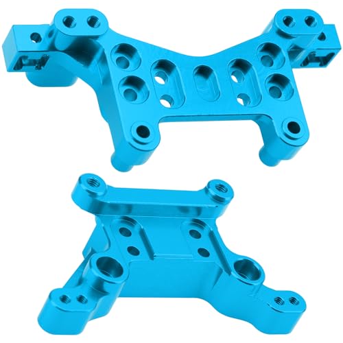 Share Goo ShareGoo Metal Front & Rear Shock Tower Shock Mounts Upgrade Parts Compatible with Hyper Go H16BM H16DR H16 MJX 16207 16208 16209 16210 1/16 RC Car (Blue) - Image 2