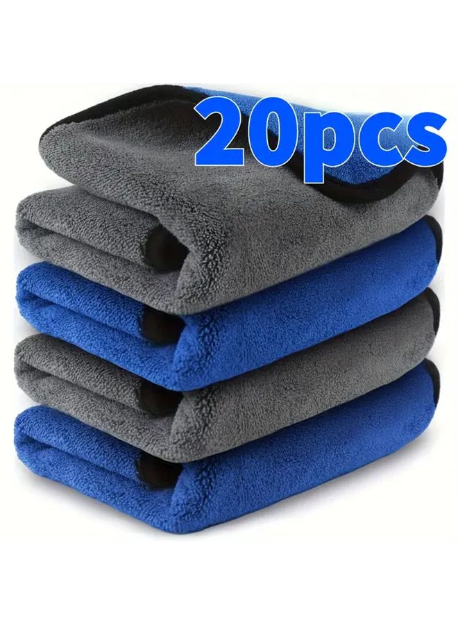 20 Pcs Green Microfiber Car Towels Super Absorbent 11 81 X 16 14 Inches Soft Dual Sided Cleaning Cloths Durable Fabric For Auto Detailing Car Home Drying Essentials - Image 2
