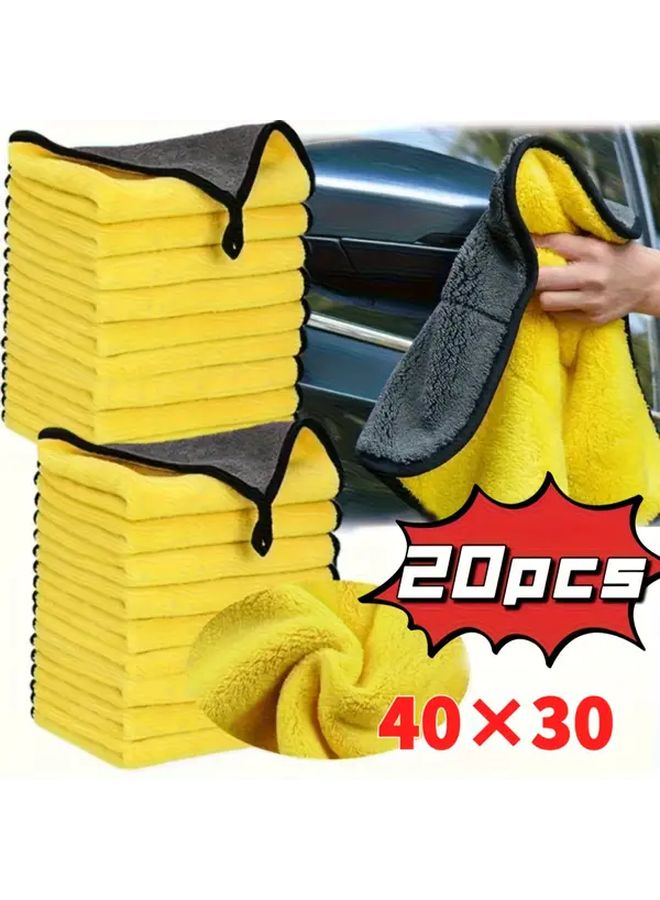 20 Pcs Green Microfiber Car Towels Super Absorbent 11 81 X 16 14 Inches Soft Dual Sided Cleaning Cloths Durable Fabric For Auto Detailing Car Home Drying Essentials - Image 1