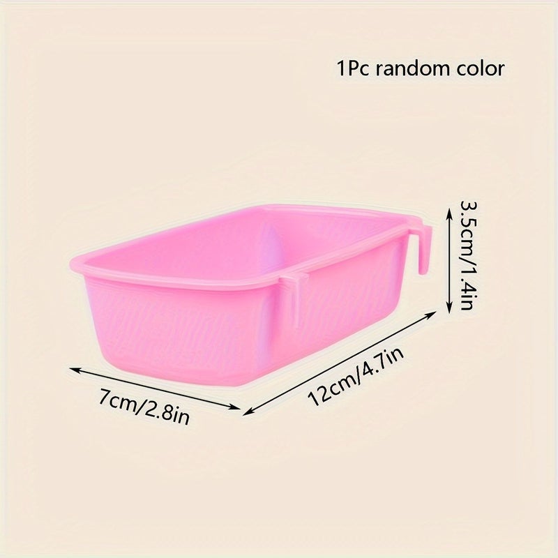 3 قطع صندوق طعام معلق مستطيل صغير للحيوانات الأليجة ألوان عشوائية مقاس 4.72 × 2.76 × 1.38 بوصة - Image 3