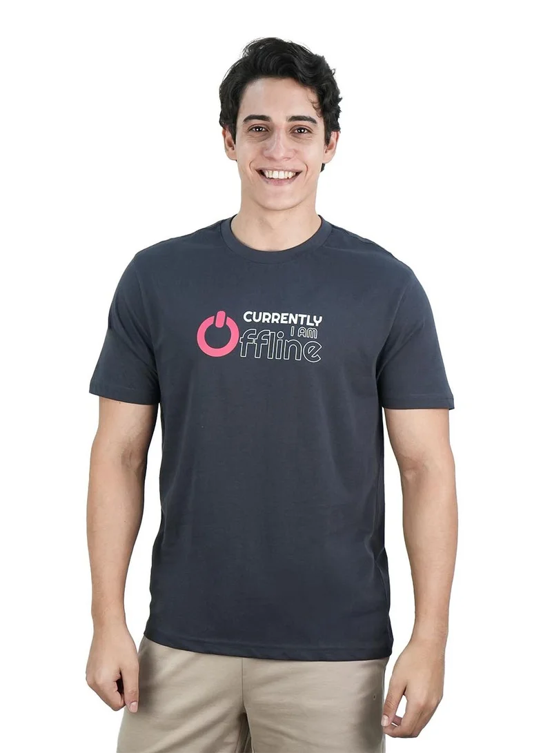 Men's Slim Fit Cotton Jersey Message Print Tee