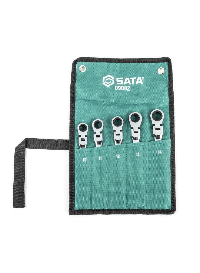 SATA ST09082SJ 5-Piece Metric Flex Head Ratcheting Wrench Set - Image 1
