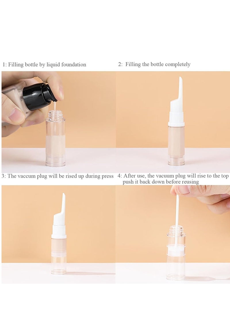 SYOSI - Airless Pump Jars 6 Packs Travel Foundation Container Travel Size Eye Cream Dispenser Empty Refillable Cosmetic Pump Bottles for Lotion Skincare Serum (5ml+10ml+15ml) - Image 1