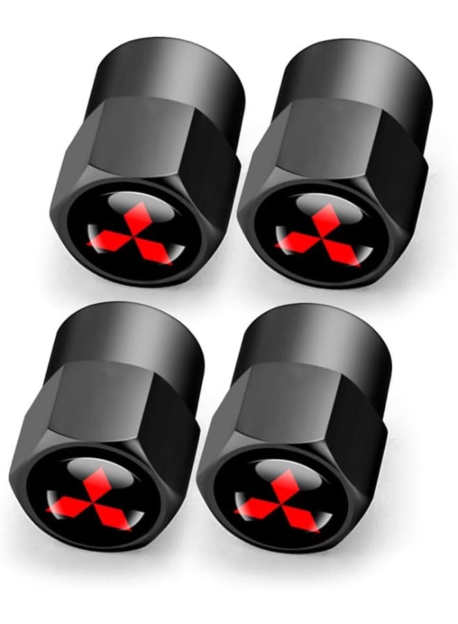 Hisport Hex 016 Black 4pcs Universal Car Tire Valve Stem Caps Air Cover Fit Mitsubishi Accessories - Image 2