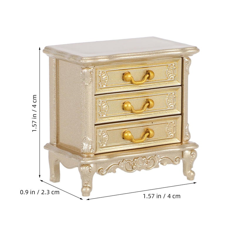 Vintage Miniature Dollhouse Nightstand Wooden Bedside Table With Realistic Details - Image 3