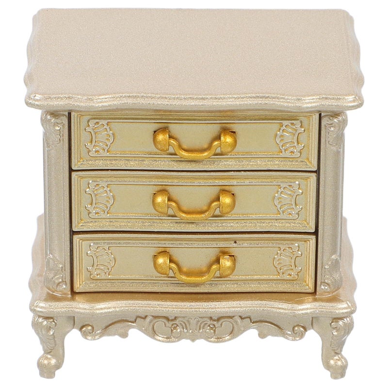 Vintage Miniature Dollhouse Nightstand Wooden Bedside Table With Realistic Details - Image 2