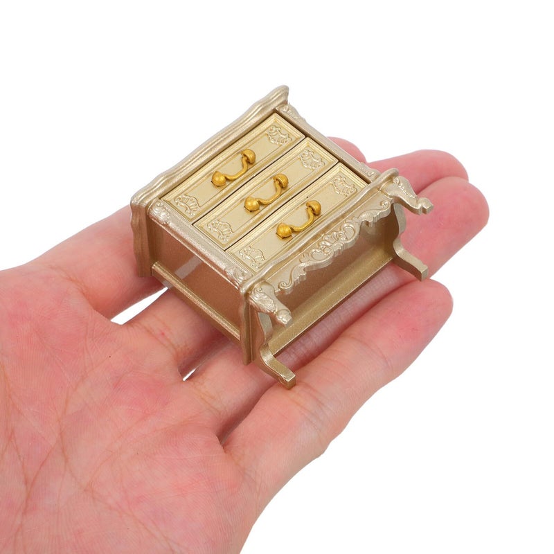 Vintage Miniature Dollhouse Nightstand Wooden Bedside Table With Realistic Details - Image 5