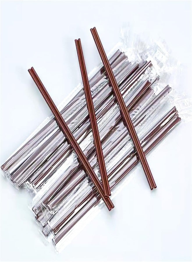 Much Hotter 100 Pcs Individually Packaged Black Plastic Extra Long Flexible Disposable Drinking Straws,Coffee Stirrers.Disposable Plastic Drink Stirrer Sticks Safety Two-hole coffee straw (7inch) - Image 5