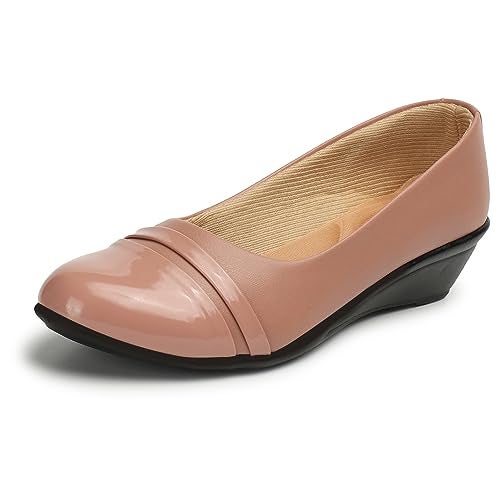 Denill Women Slip on Bellies(Ballet Flats) Peach UK 9 - Image 1