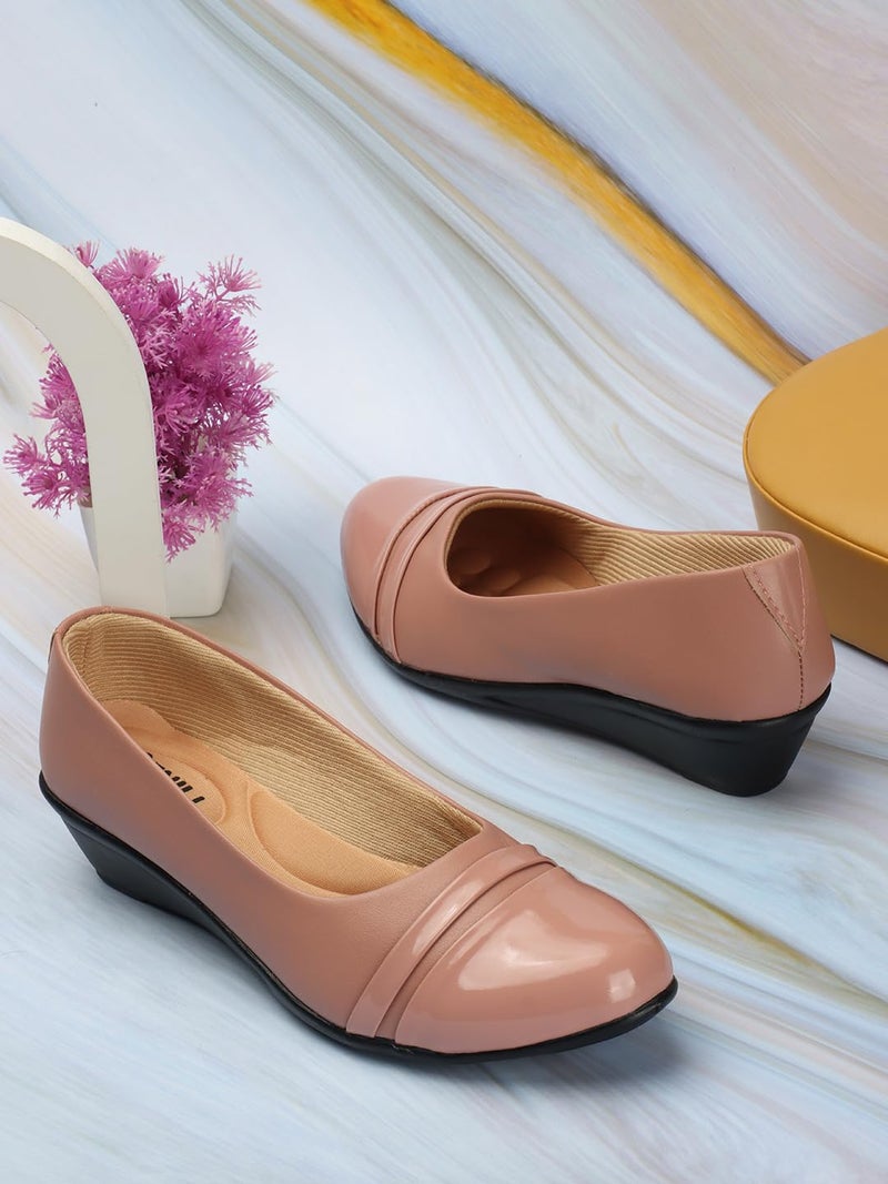 Denill Women Slip on Bellies(Ballet Flats) Peach UK 9 - Image 3