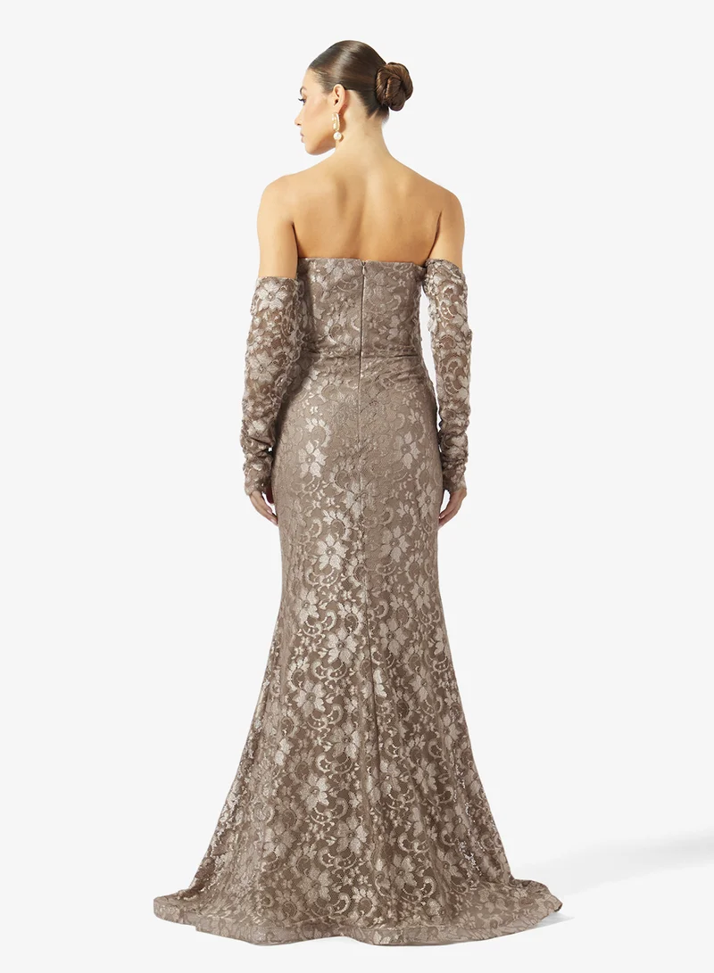 Akadia Fashion  CURVED BUST DANTEL DRESS for Women | Best Price UAE