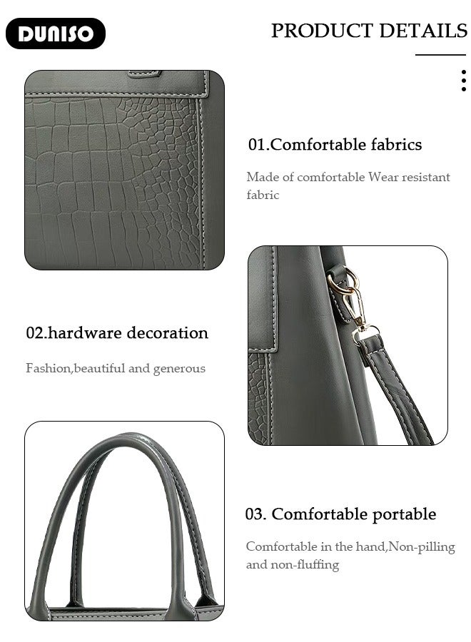 DUNISO 2PCS Women's Shoulder Tote Bag Set,Large Capacity Crossbody Bag,Shoulder Bag with Adjustable Shoulder Strap,Fashion Tote Bags Purse Bag Set for Women/Ladies Office Travel Daily Bag  - Image 4