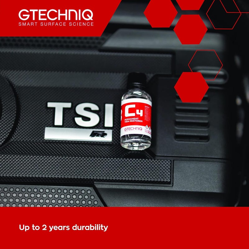Gtechniq C4 Permanent Trim Restorer 15ml - Revitalize Tired, Faded, Discoloured Car and Vehicle Trim - Premium Weather Protection, UV Resistant, Leaves No Unattractive Gloss - 2 Year Durability - Image 4
