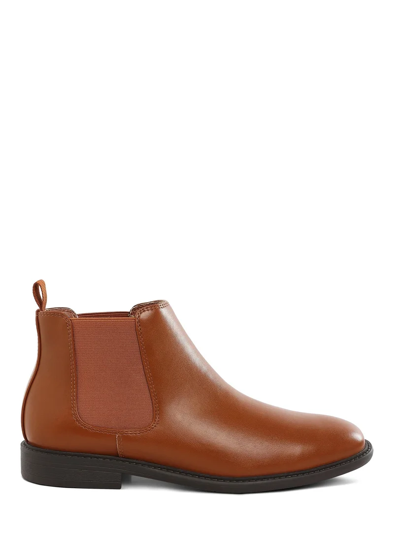 London Rag Men's Faux Leather Chelsea Boots in Tan