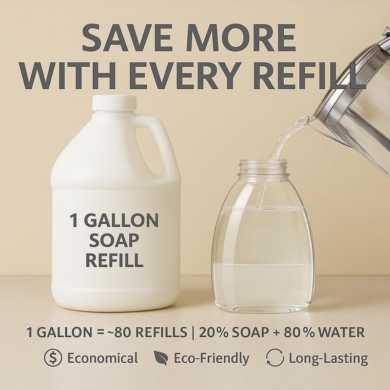 Bar5F Foaming Soap Dispenser Pump Bottle for Dr. Bronner's Castile Liquid Soap 8.5-Ounce Pack of 2 - Image 3