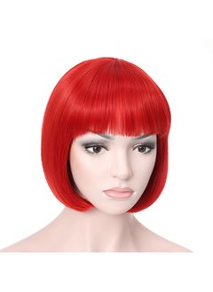 OneDor Onedor 10" Short Straight Hair Flapper Cosplay Costume Bob Wig (Red)  - Image 1