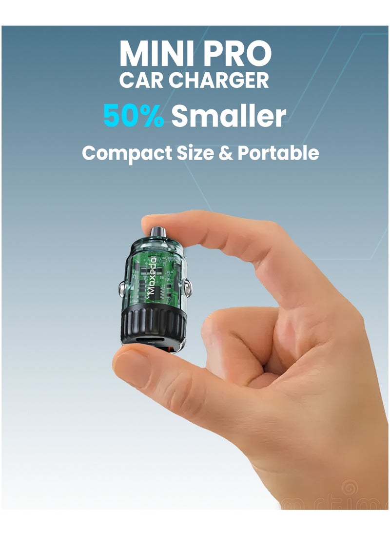 Moxedo Moxedo Mini Pro Car Charger 36W PD 18W QC 3.0 USB-A & USB-C Ports with Pull-out Pop-up Handle Compatible with Android, iOS and other Devices.  - Image 2