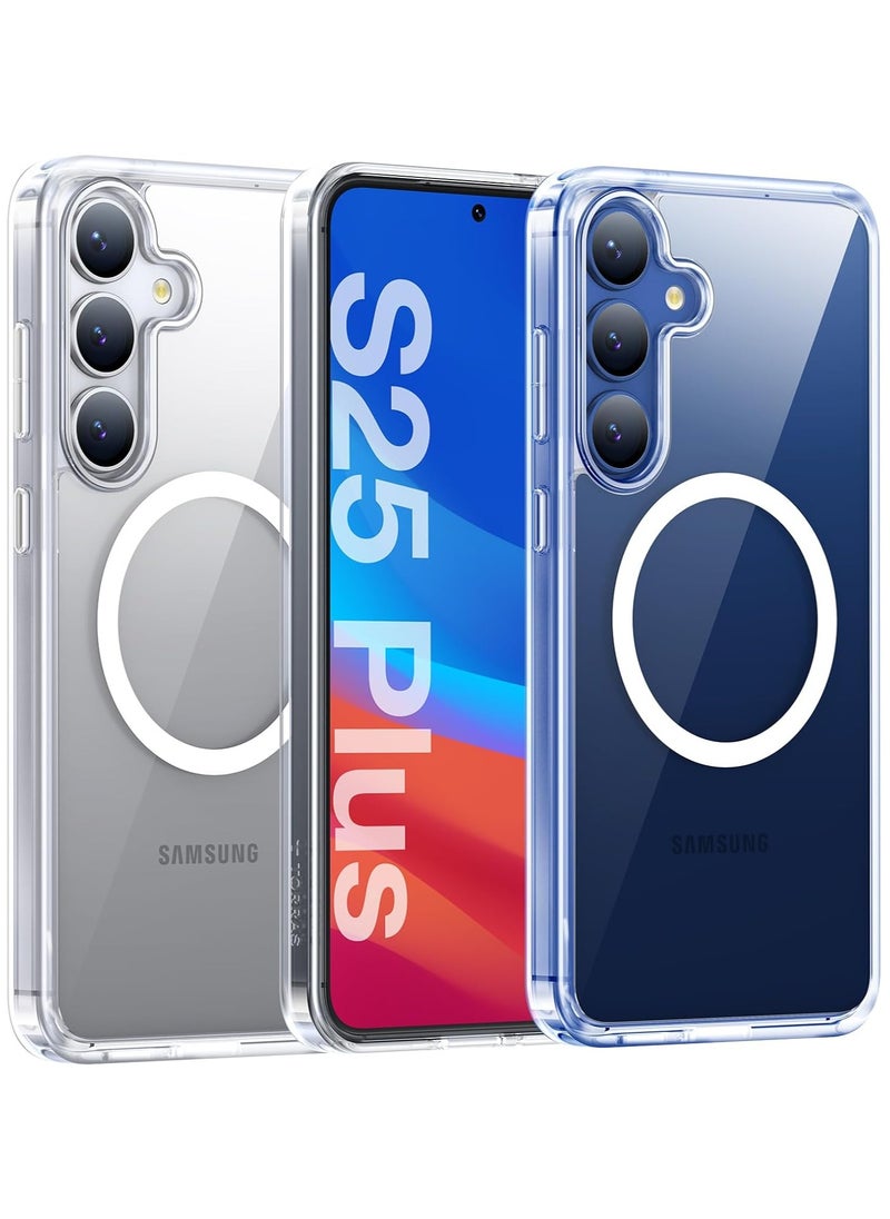 TORRAS Magnetic Shockproof for Samsung Galaxy S25 Plus Case, [Compatible with MagSafe][4X Mili-Grade Protection][Anti-Yellowing] Magnetic Slim Clear Case for Samsung S25+Plus Case, Diamond Clear  - Image 1
