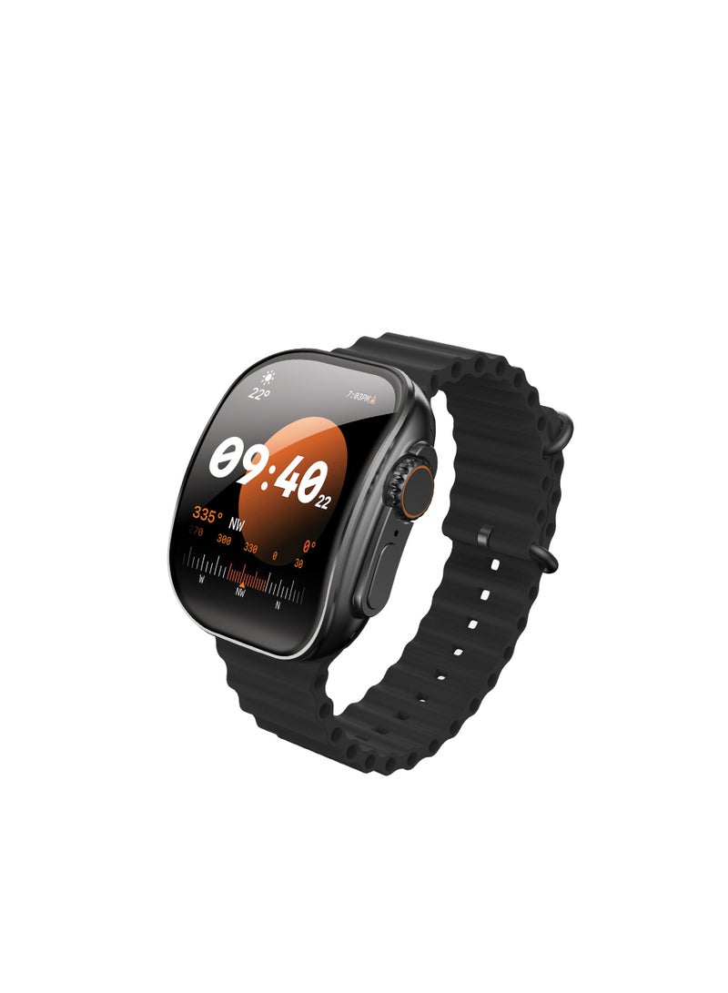 Moxedo Curve Smartwatch Chat GPT AI Assistant Compatible with Android & iOS with 2.01"Super AMOLED Display, Bluetooth Calling, Wireless Charging, IP68 Waterproof, Health & Fitness Tracker – Black - Image 1