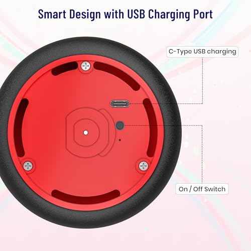 Mirana Baby Air Ball | Hoverball Puck Toy for Kids & Toddlers | USB Rechargeable Type-C Battery Powered Football | Indoor Floating Hover Soccer Ball | Best Gift for Boys and Girls 2-10 Year (Red) - Image 2