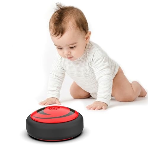 Mirana Baby Air Ball | Hoverball Puck Toy for Kids & Toddlers | USB Rechargeable Type-C Battery Powered Football | Indoor Floating Hover Soccer Ball | Best Gift for Boys and Girls 2-10 Year (Red) - Image 1