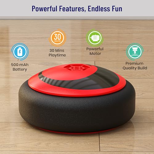 Mirana Baby Air Ball | Hoverball Puck Toy for Kids & Toddlers | USB Rechargeable Type-C Battery Powered Football | Indoor Floating Hover Soccer Ball | Best Gift for Boys and Girls 2-10 Year (Red) - Image 3