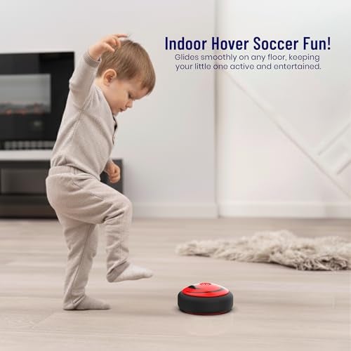 Mirana Baby Air Ball | Hoverball Puck Toy for Kids & Toddlers | USB Rechargeable Type-C Battery Powered Football | Indoor Floating Hover Soccer Ball | Best Gift for Boys and Girls 2-10 Year (Red) - Image 5