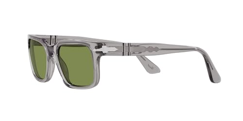Persol Unisex PO3272S Rectangular Sunglasses, Transparent Grey/Green, 53 mm - Image 3