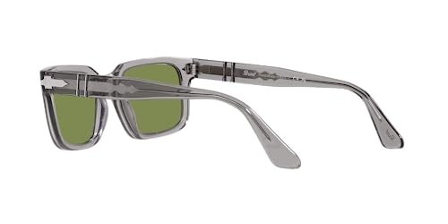 Persol Unisex PO3272S Rectangular Sunglasses, Transparent Grey/Green, 53 mm - Image 5