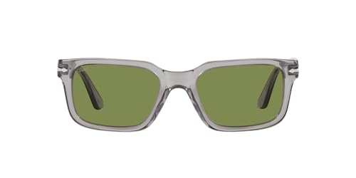 Persol Unisex PO3272S Rectangular Sunglasses, Transparent Grey/Green, 53 mm - Image 1