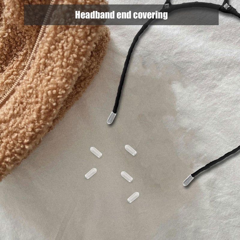 4mm Inner Diameter 200Pcs Rubber Headband End Caps Replacement Tips for 6mm Hair Bands DIY Hair Care - Image 4