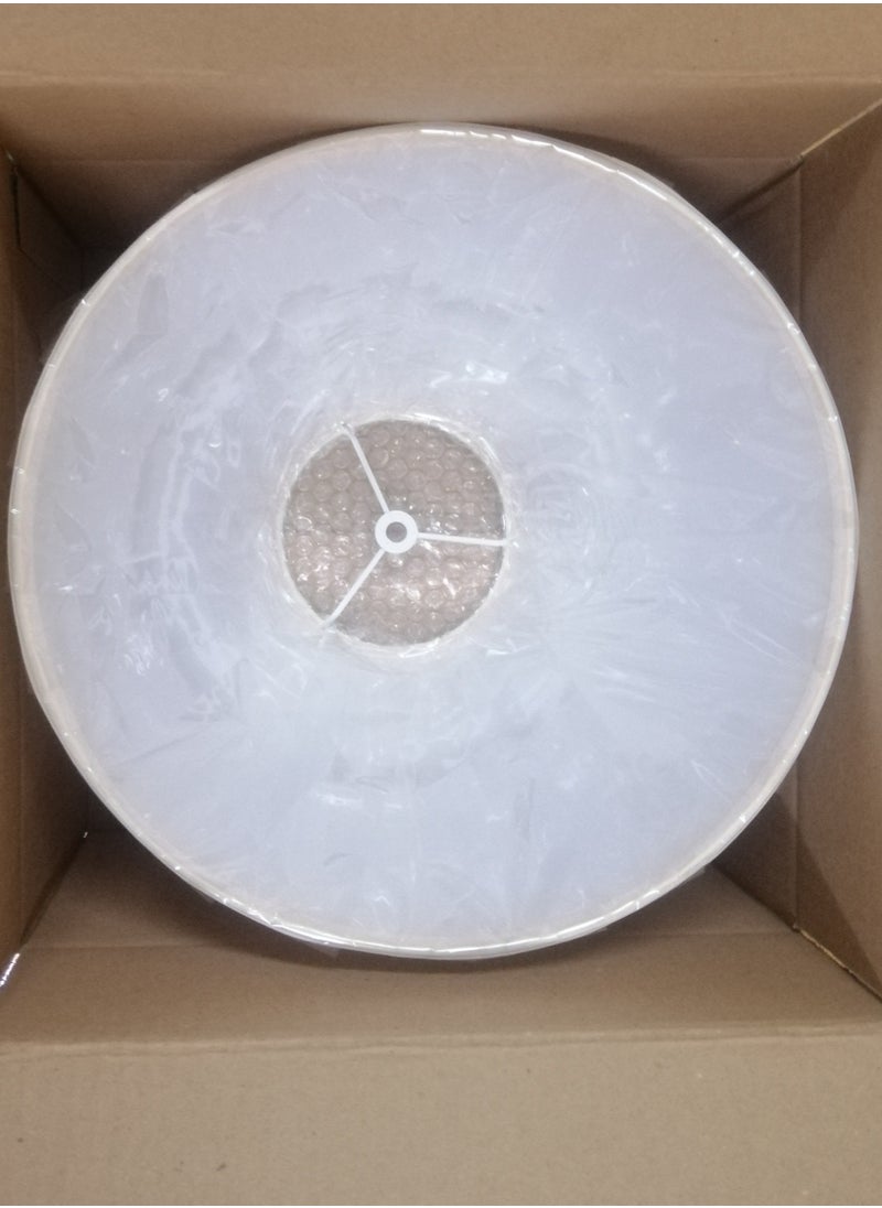 ماركة غير محددة - غطاء اباجورة ابيض مطفي يميل إلى البيج الفاتح ،على شكل قطاع مخروطي ، قطر القاعدة 31 سم,قطر القمة 14 سم ,ارتفاع 22 سم - Image 1