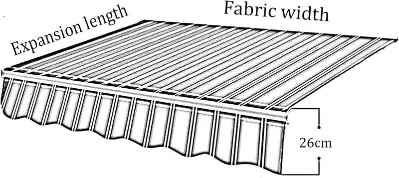 DAZULI Garden Patio Awning Replacement Fabric Top Cover Front Valance (Without Frame) Water-Resistant Polyester Replacement Cover 95% Uv Block Sunscreen Canopy(Size:22.9x11.5ft,Color:Gray) - Image 5