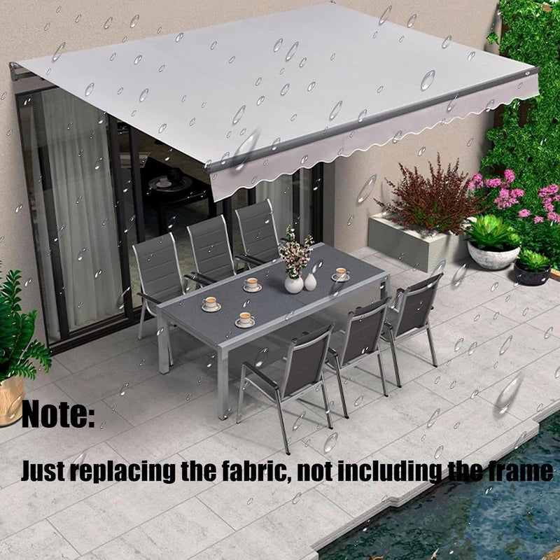 DAZULI Garden Patio Awning Replacement Fabric Top Cover Front Valance (Without Frame) Water-Resistant Polyester Replacement Cover 95% Uv Block Sunscreen Canopy(Size:22.9x11.5ft,Color:Gray) - Image 2