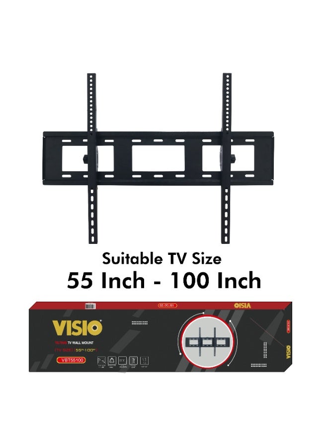 فيسيو حامل حائط مائل للشاشات من فيسيو VBT55100 | مناسب لشاشات 55–100 بوصة | VESA 850x600 مم | إمالة ±15° | فولاذ متين | يتحمل حتى 110 كجم - Image 4