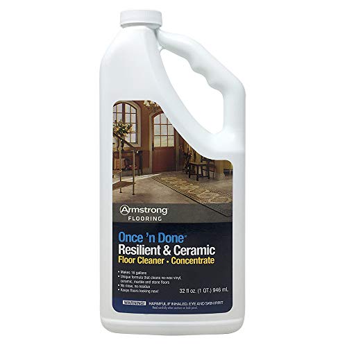 Armstrong Once'n Done Resilient & Ceramic Floor Cleaner Concentrate 32oz No-Rinse No-Wax New Package - Image 4