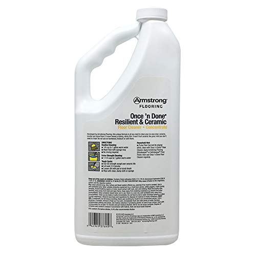 Armstrong Once'n Done Resilient & Ceramic Floor Cleaner Concentrate 32oz No-Rinse No-Wax New Package - Image 2