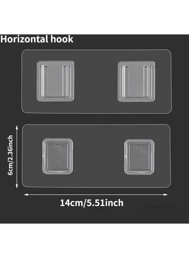 زوجان من الخطاطيف الجدارية الأفقية الشفافة ذاتية اللصق سهلة التركيب بدون حفر خطاطيف متعددة الاستخدامات - Image 4