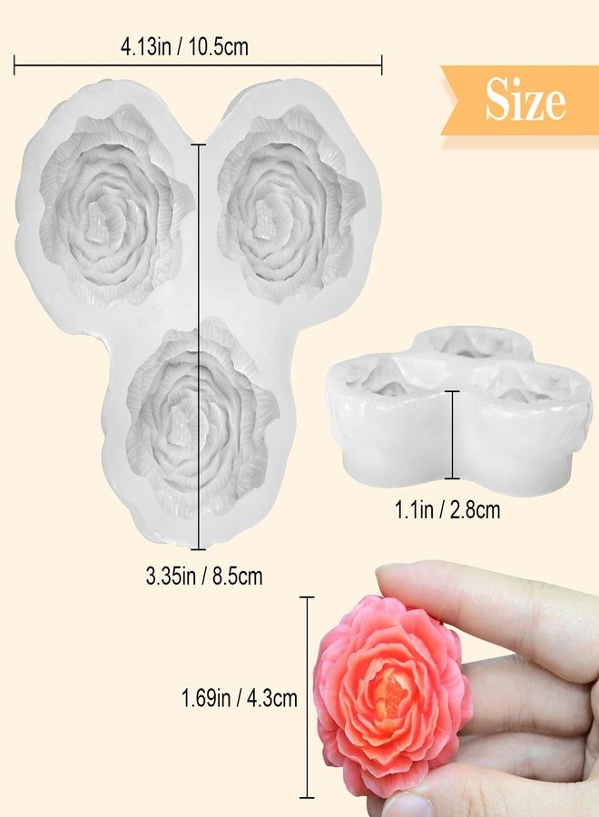 ZQYSING Peony Candle Mold for Candle Making, 3 Cavity Flower Silicone Molds for Epoxy Resin Wax Soap Clay Plaster Tealight Candles Crafts Casting Home Décor Handmade Gifts - Image 4