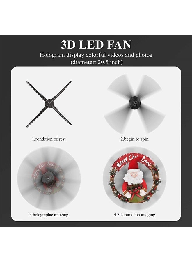 Faryuan 3D Hologram Fan Advertising Display Best for Business,Store,Shop,Holiday 20.5inch with Wi-Fi Hi-Resolution 1600x576 PX Holographic LED Video Projector - Image 5