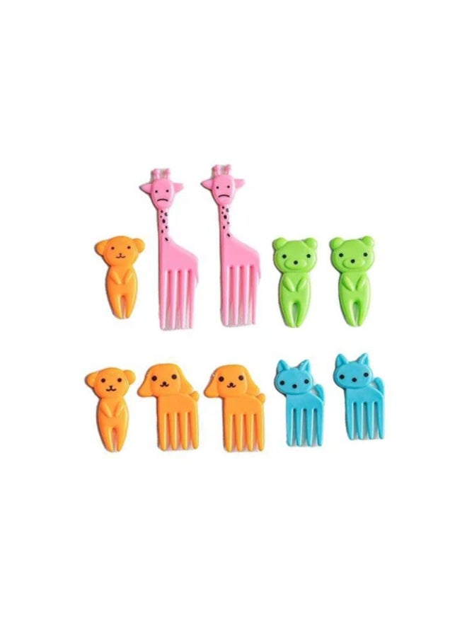 مجموعة شوك الفاكهة من 10 قطع - شوك قابلة لإعادة الاستخدام/للمقبلات للفواكه والوجبات الخفيفة والحلويات والحفلات - شوك صغيرة أنيقة للمنزل والبوفيه والحفلات - Image 3