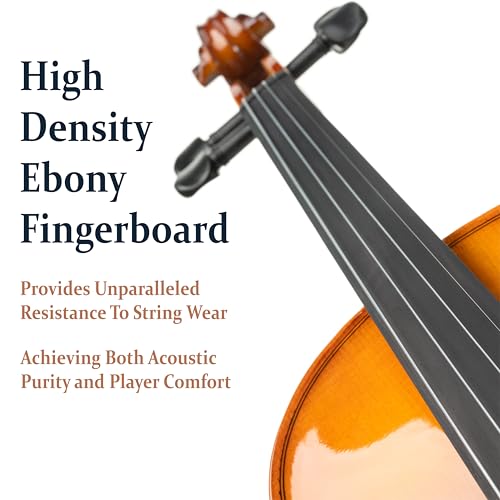 Cecilio 1/2 Violin Solidwood Violin with Hard Case, Bow, Rosin, Tuner, Shoulder Rest & Lesson Book – Ideal for Beginners - Image 5