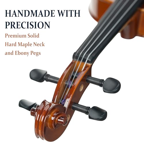 Cecilio 1/2 Violin Solidwood Violin with Hard Case, Bow, Rosin, Tuner, Shoulder Rest & Lesson Book – Ideal for Beginners - Image 2