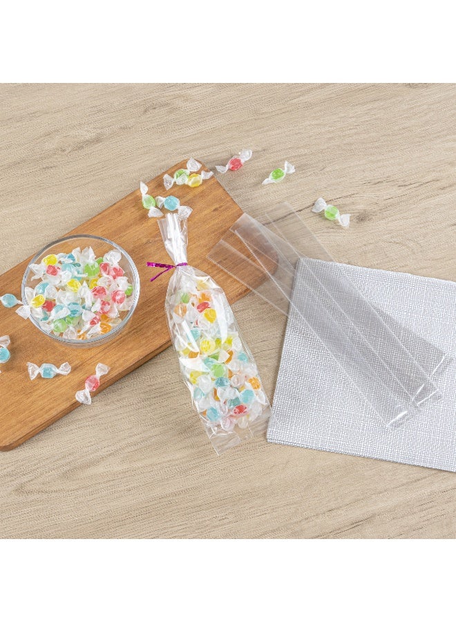 Restaurantware Bag Tek 2.5 x 2 x 9.75 Inch Gusset Bags, 100 Heat Sealable Candy Bags - Food Safe, Package Popcorn or Cookies, Clear Plastic Treat Bags, For Party Favors, Snacks, or Baked Goods, - Image 3