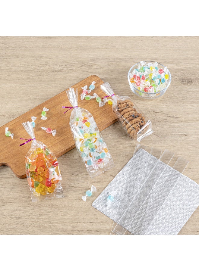 Restaurantware Bag Tek 2.5 x 2 x 9.75 Inch Gusset Bags, 100 Heat Sealable Candy Bags - Food Safe, Package Popcorn or Cookies, Clear Plastic Treat Bags, For Party Favors, Snacks, or Baked Goods, - Image 4