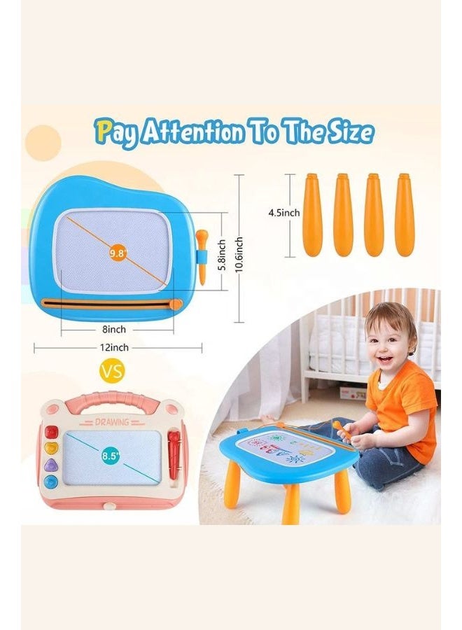 Magnetic Drawing Board for Kids - Toddler Toys for Age 1-2 Boys Girls - Educational Learning Toys for 1 2 3 Year Old Baby Birthday Gifts - Blue - Image 2