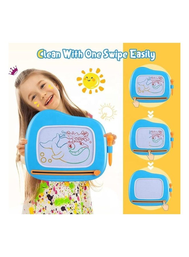 Magnetic Drawing Board for Kids - Toddler Toys for Age 1-2 Boys Girls - Educational Learning Toys for 1 2 3 Year Old Baby Birthday Gifts - Blue - Image 3