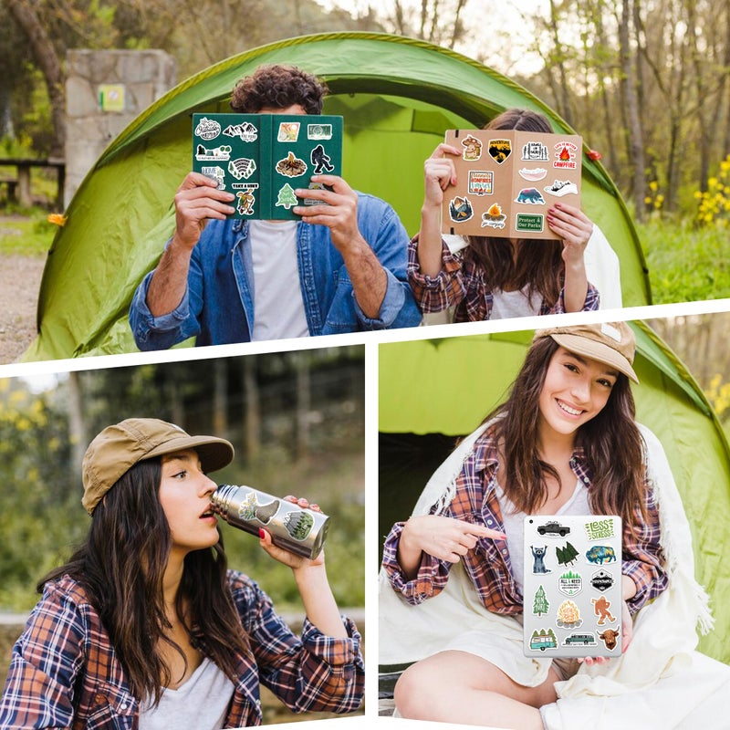 Robmoda 100 Pcs Outdoor Adventure Hiking Camping Adults Stickers for Water Bottle, Waterproof Vinyl Wilderness Nature Travel Wildlife Laptop Decals, Summer Camp Sticker for Teens Girls Boys Kids - Image 5