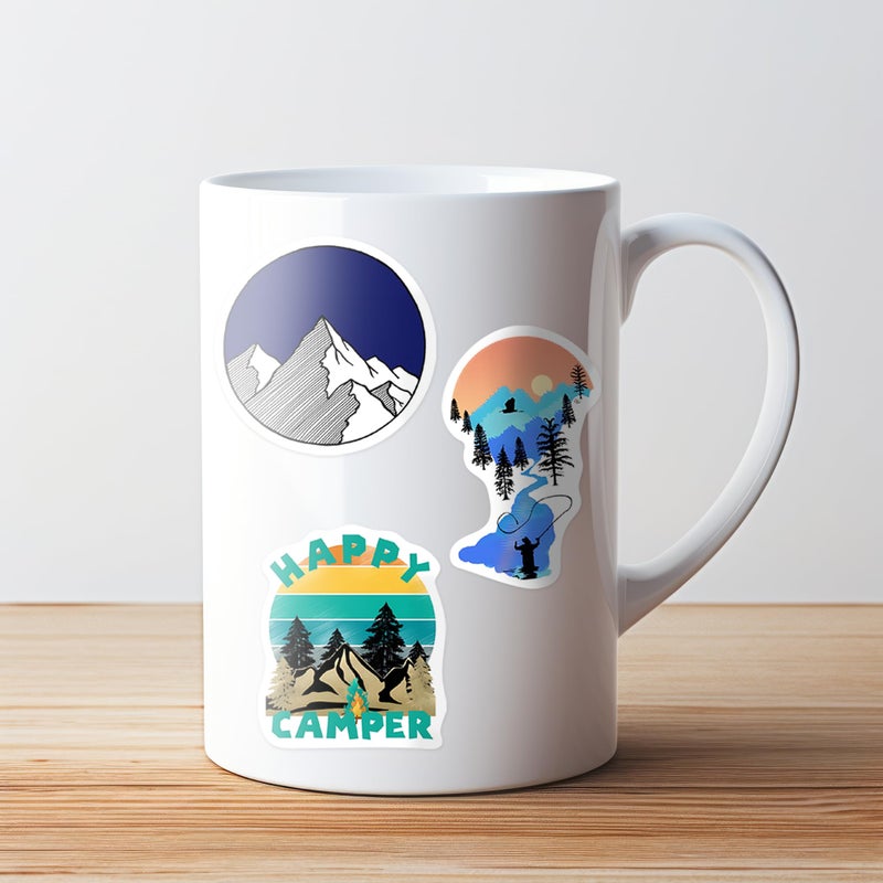 Robmoda 100 Pcs Outdoor Adventure Hiking Camping Adults Stickers for Water Bottle, Waterproof Vinyl Wilderness Nature Travel Wildlife Laptop Decals, Summer Camp Sticker for Teens Girls Boys Kids - Image 4