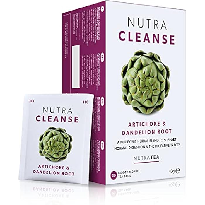 Nutra Tea NUTRACLEANSE - Detox Tea | Colon Cleanse Tea | Constipation Teabags - Full Body Detox Cleanse – Includes Dandelion Root & Burdock Root - 20 Individually Wrapped Bags - Herbal Teas (1 Pack) - Image 1